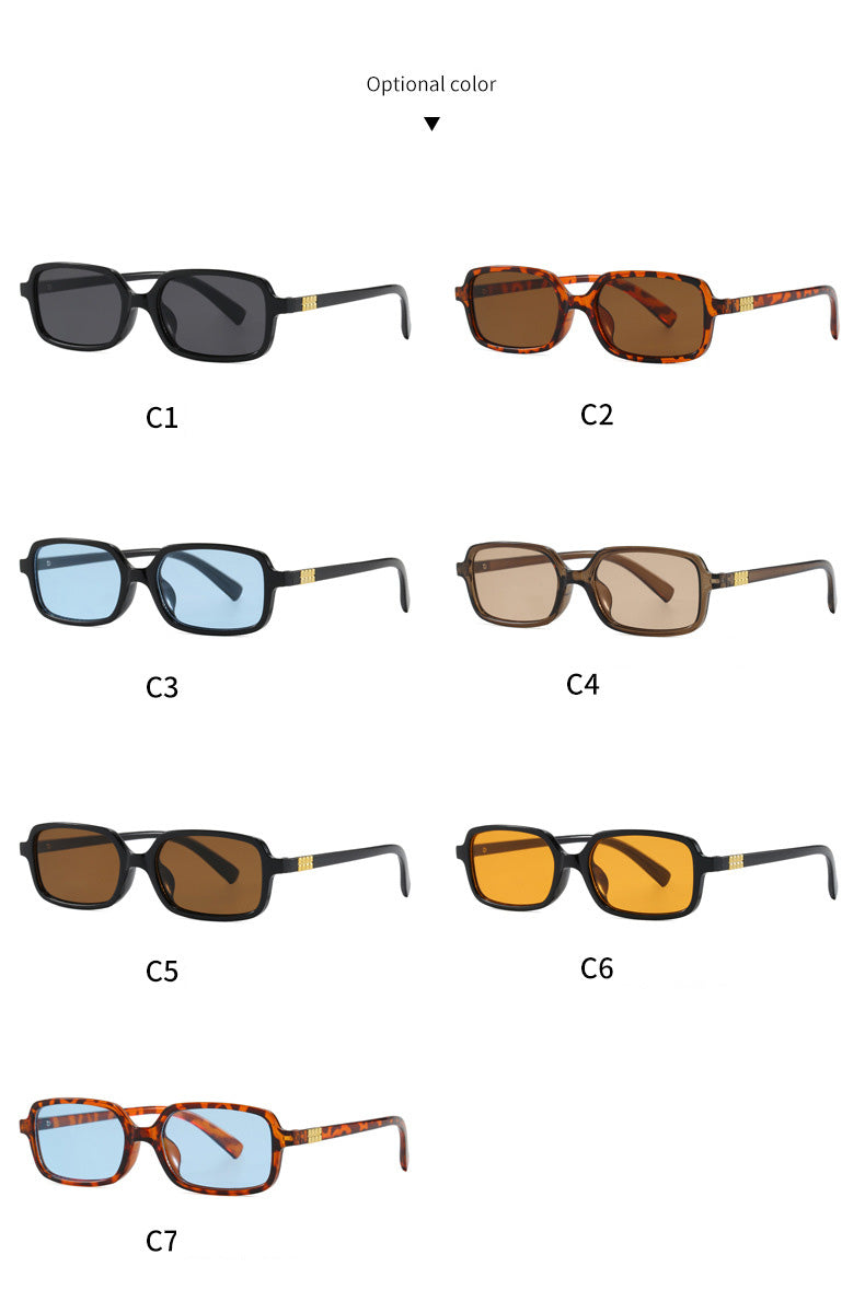 Square small frame sunglasses for women