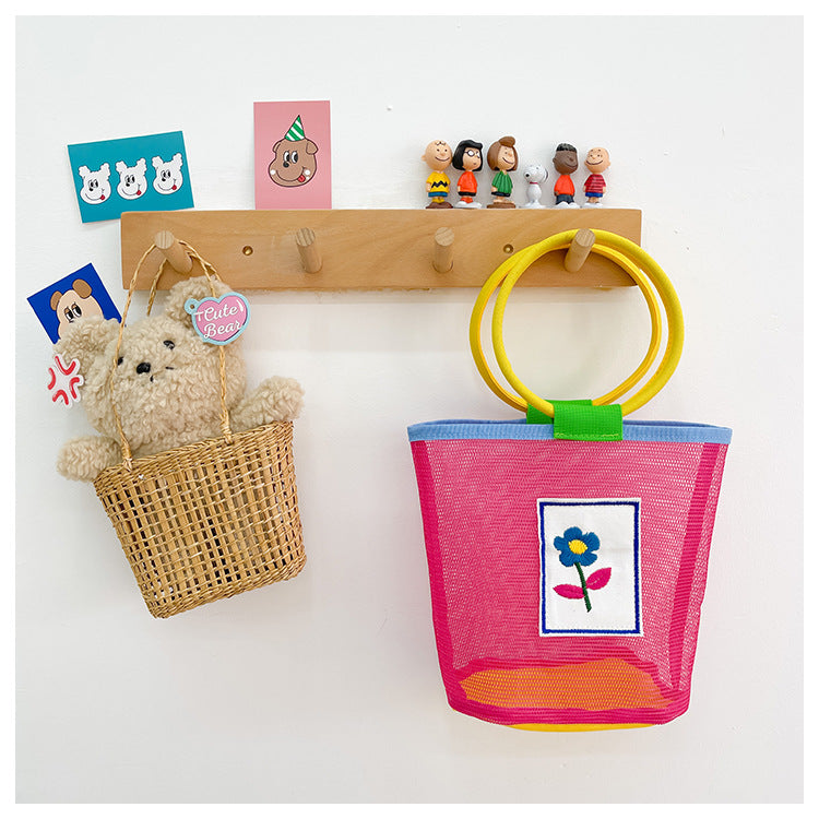 Children's flower hollow mesh beach bag