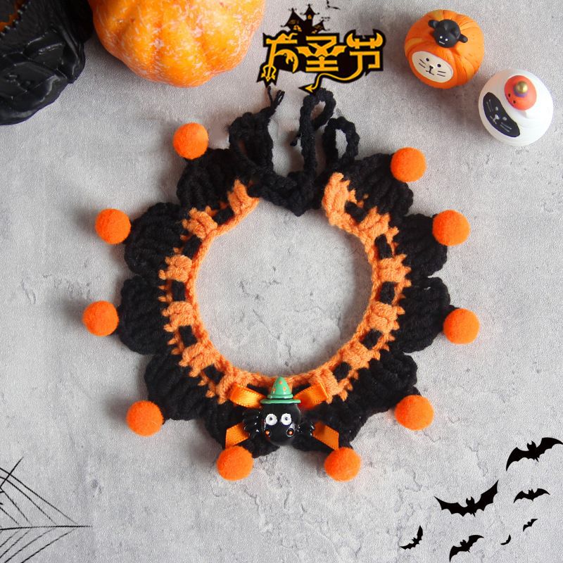 Halloween pet handmade crochet scarf bib funny costume