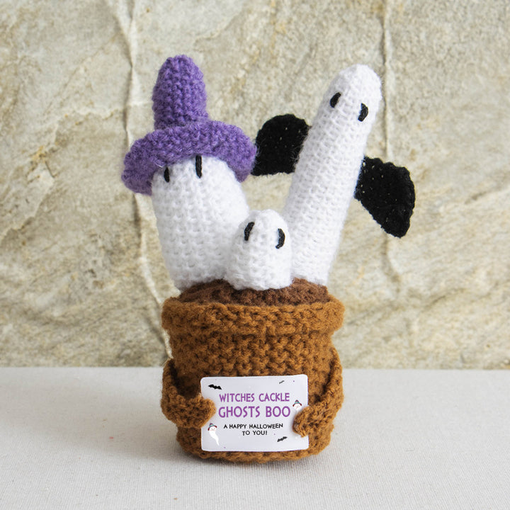 Halloween handmade crocheted pumpkin doll ornaments
