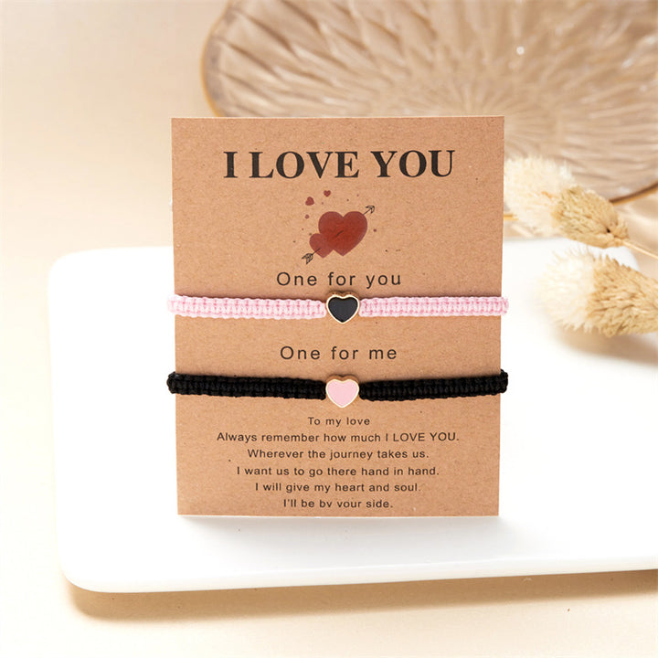 Heart-shaped braided bracelet Valentine's Day gift