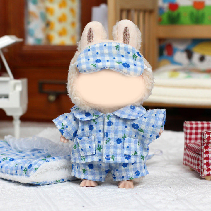 Labubu Blue floral pajama sleepwear 3pcs set