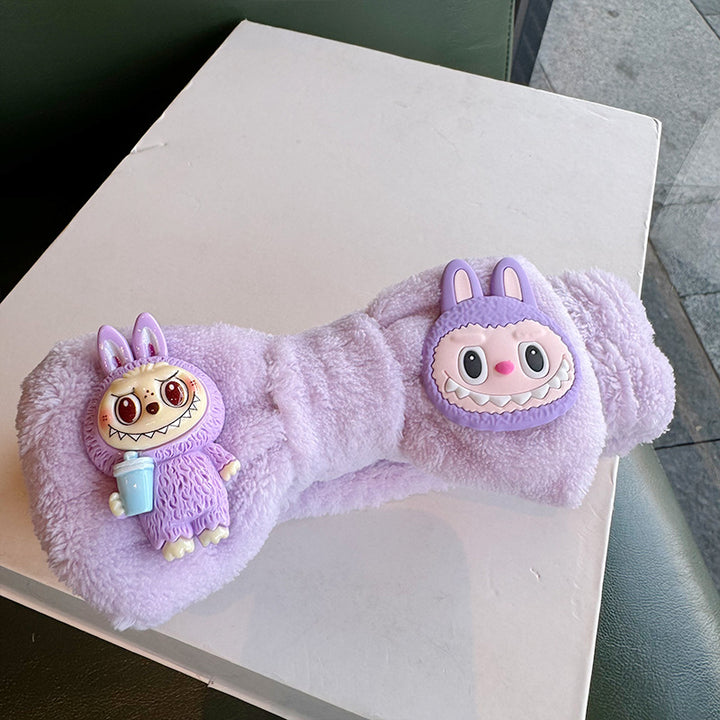 Cute labubu monster wash SPA headband makeup headband