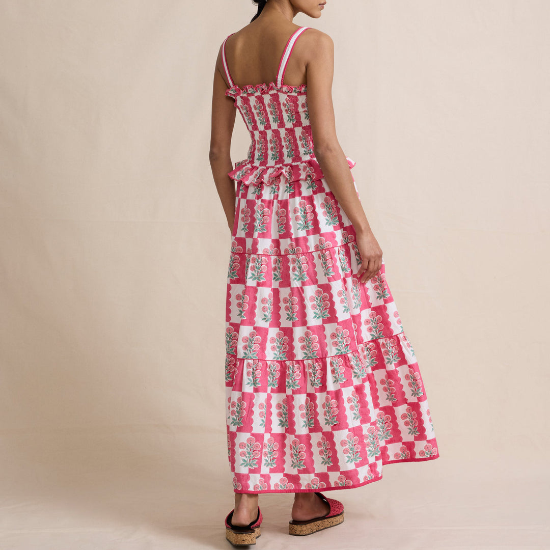 Boho Floral Ruffled Spaghetti Strap Swing dress