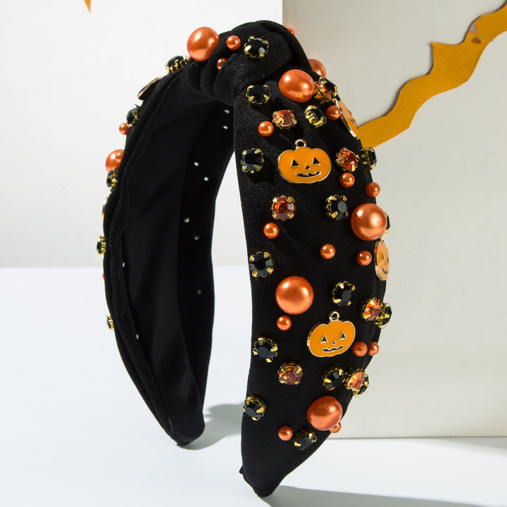 Halloween diamond pearl headband ghost pumpkin holiday hair accessories