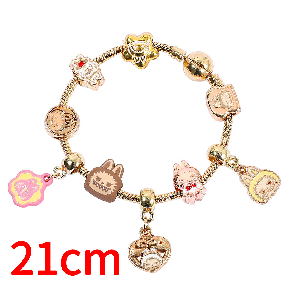 Labubu bracelet pendant beaded alloy bracelet