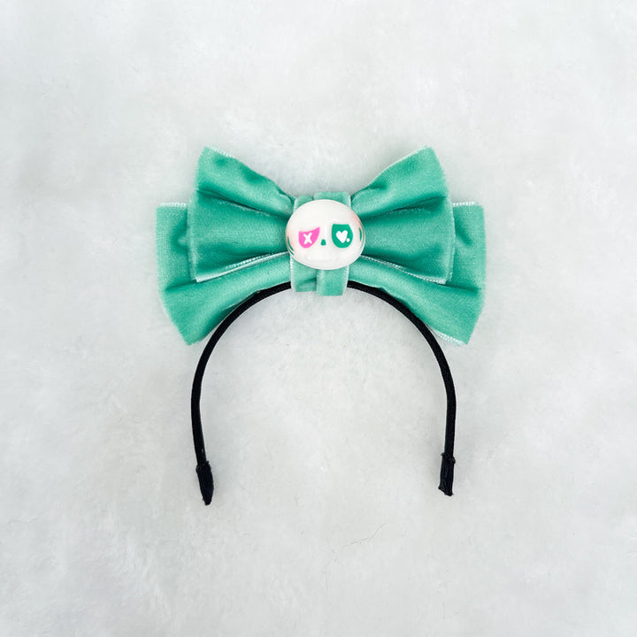 Handmade Velvet Bow Headband with tycoco head for labubu