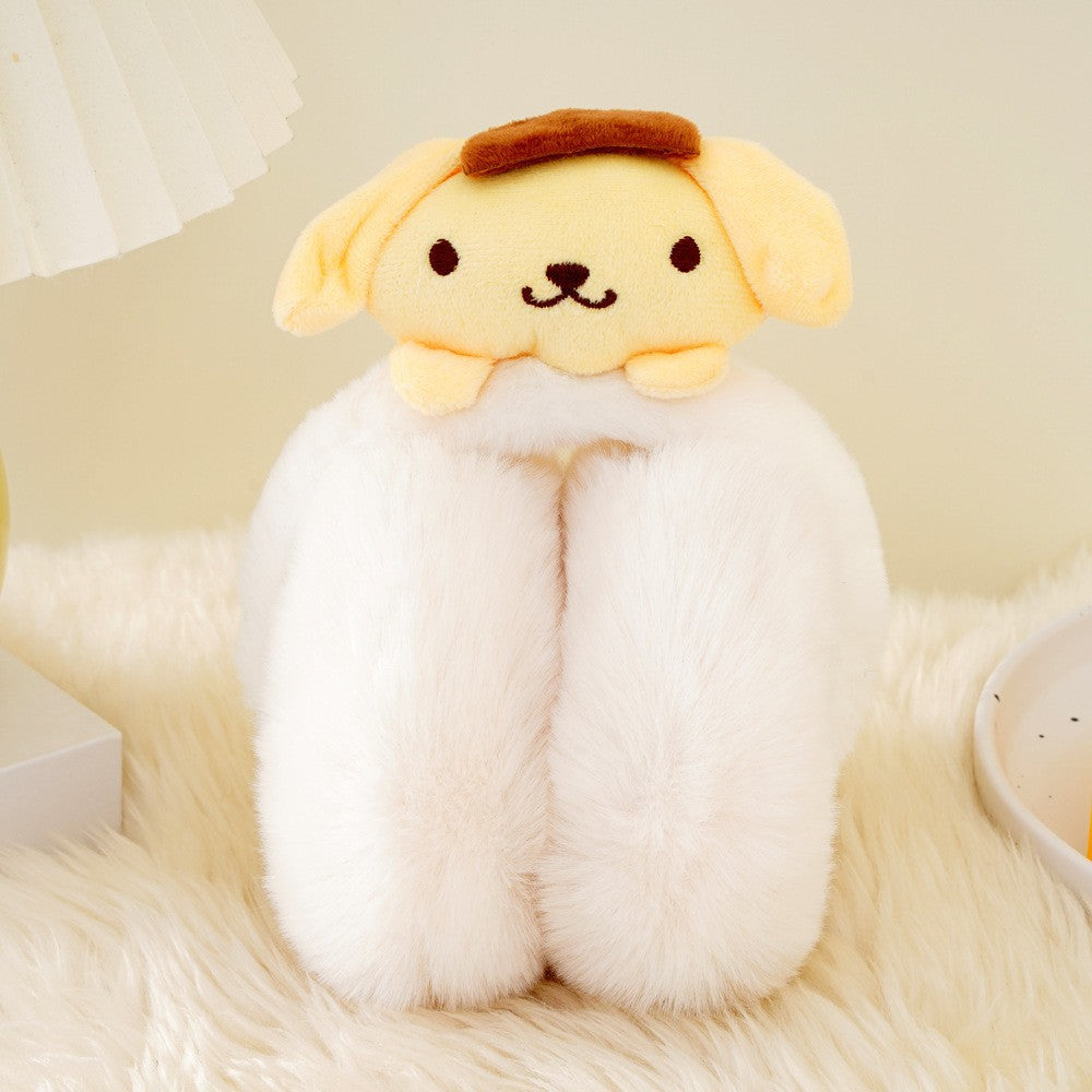 Cute sanrio themed plush earwarmers cartoon earmuffs for kids