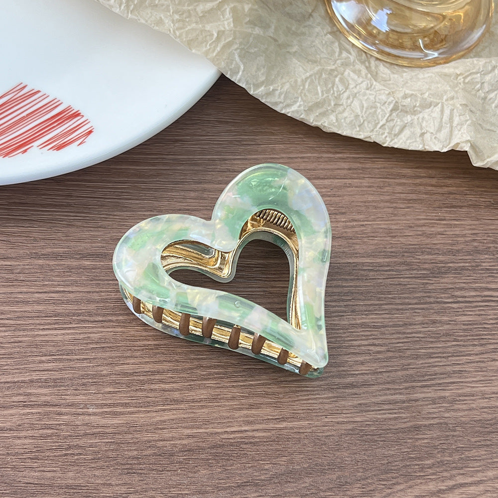 Valentine's Day heart-shaped hair shark clip