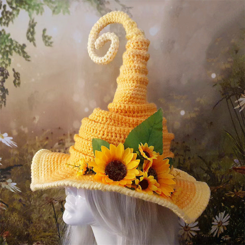 Halloween hand-crocheted personality party witch hat