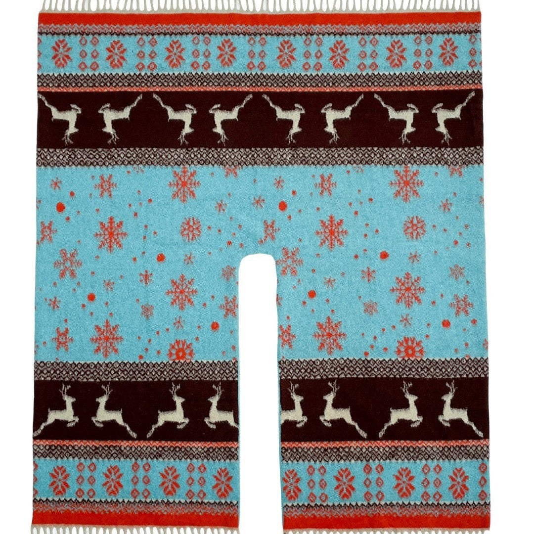 Snowflake deer jacquard shawl Christmas warm shawl scarf