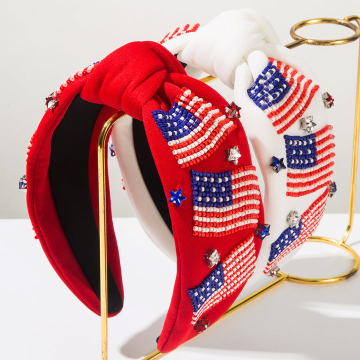 American flag beads diamond Headband for 4th of July
