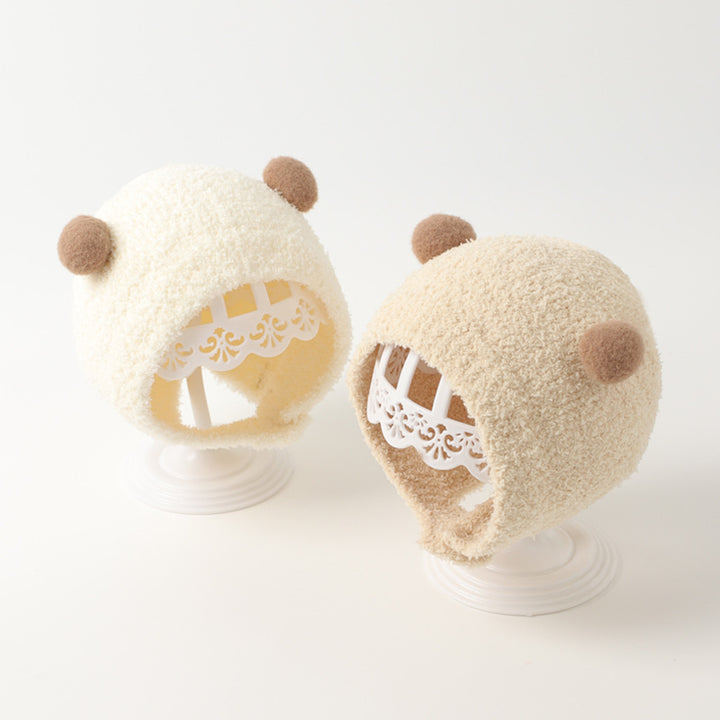 Baby cute ear protection hat warm plush hat