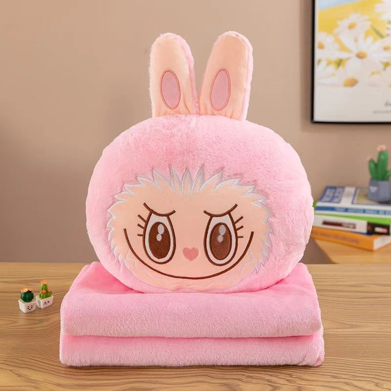 Labubu pillow throw blanket 2pcs set