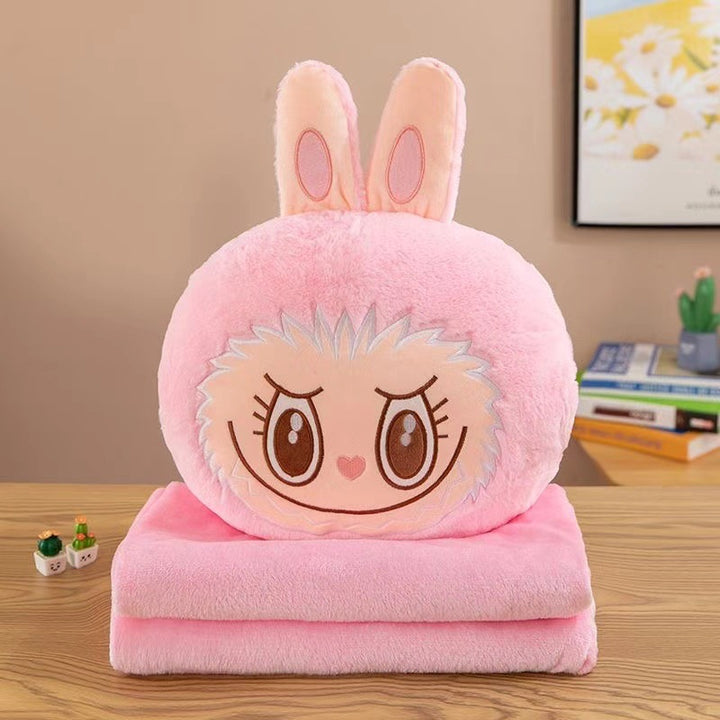 Labubu pillow throw blanket 2pcs set