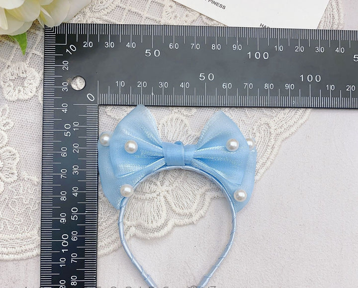 Pearl mesh Bow Headband for labubu