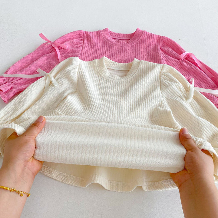 Personalized Custom Name Girls Sweet Bow Ruffled Top & Flared Pants Set