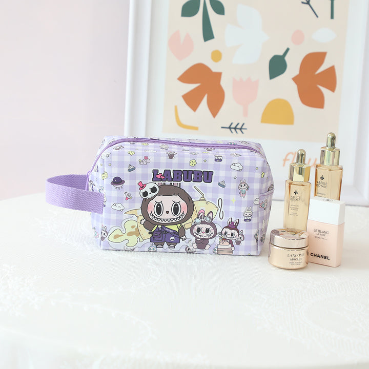 Labubu cute cartoon PU large capacity cosmetic bag