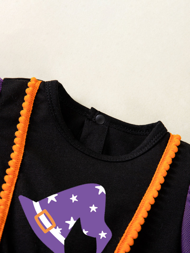 Halloween Baby Purple Witch Tulle Dress