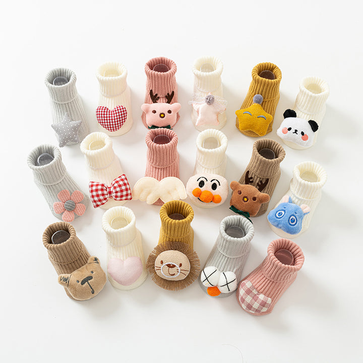 Newborn baby non-slip cotton cute mid-calf socks