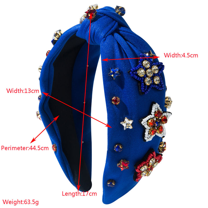 Diamond Rice Beads Stars Headband for 4th of July
