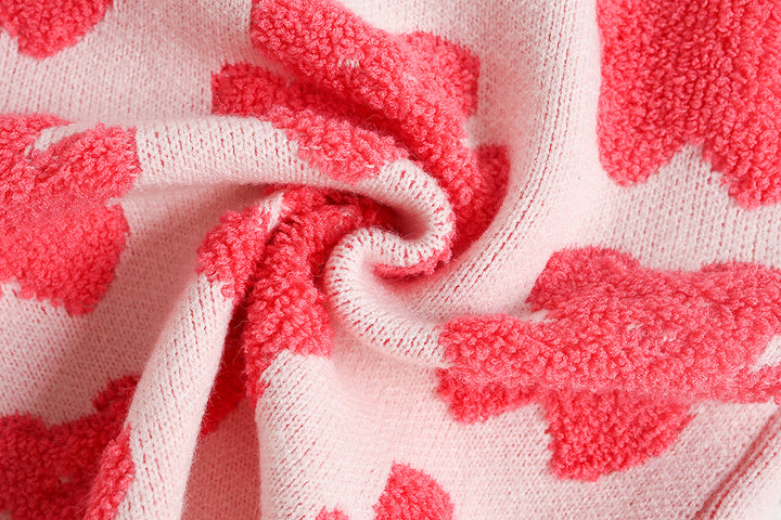 Valentine's sweet bear Jacquard sweater&tutu skirt 2pcs set