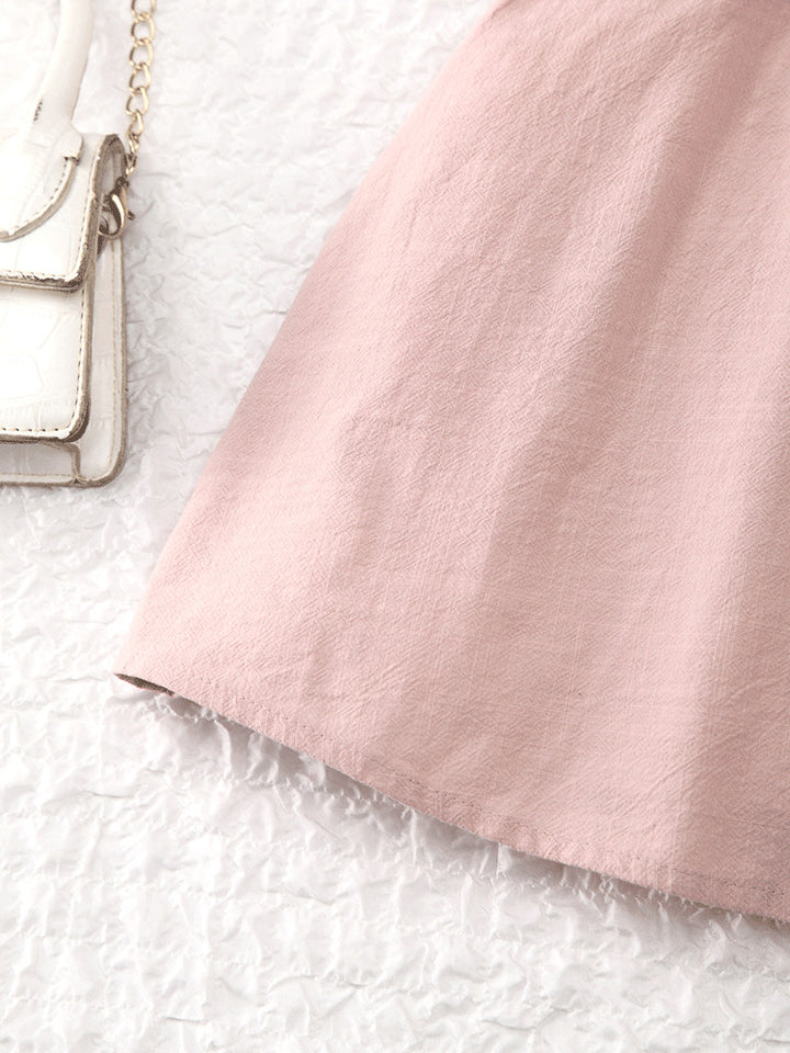 Girls summer flying sleeve cotton dress