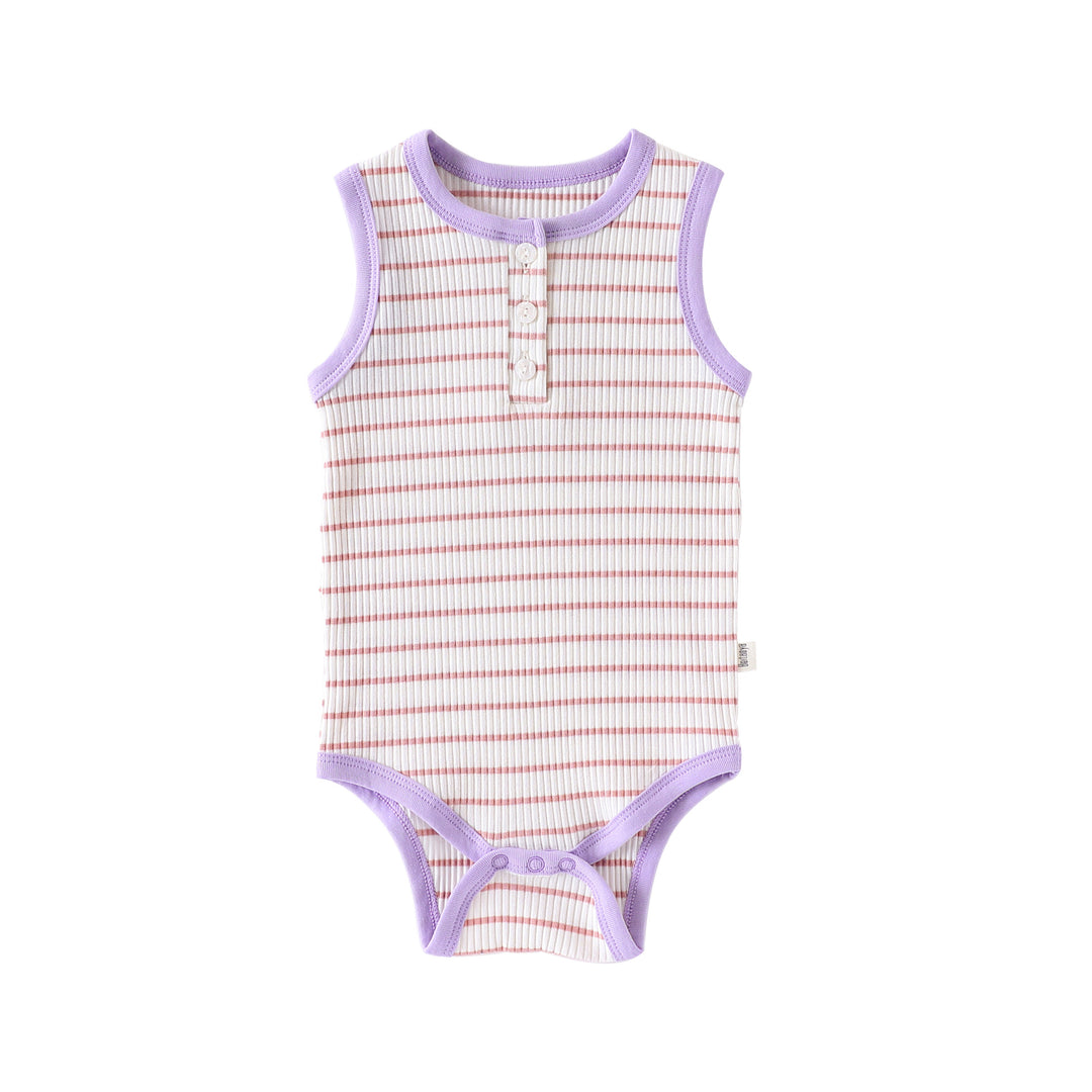 Summer Baby Pure Cotton Short-sleeved Striped Romper