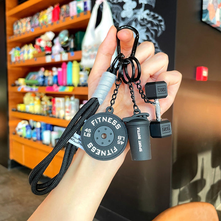 Fitness Series Silicone Dumbbell Keychain Creative Gift