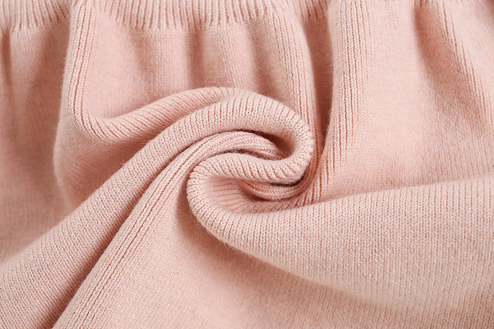 Sweet pink bowknot knitted sweater dress for girls