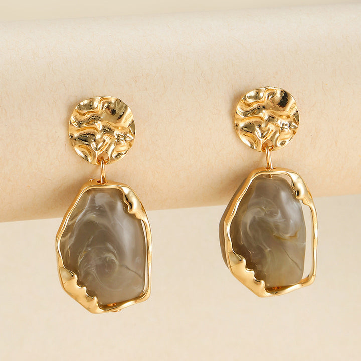 Pleated Geometric French Vintage Earrings