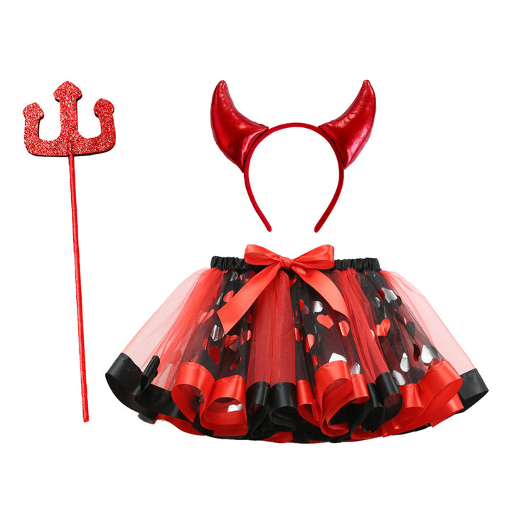 Halloween little devil mesh tutu skirt Halloween costumes