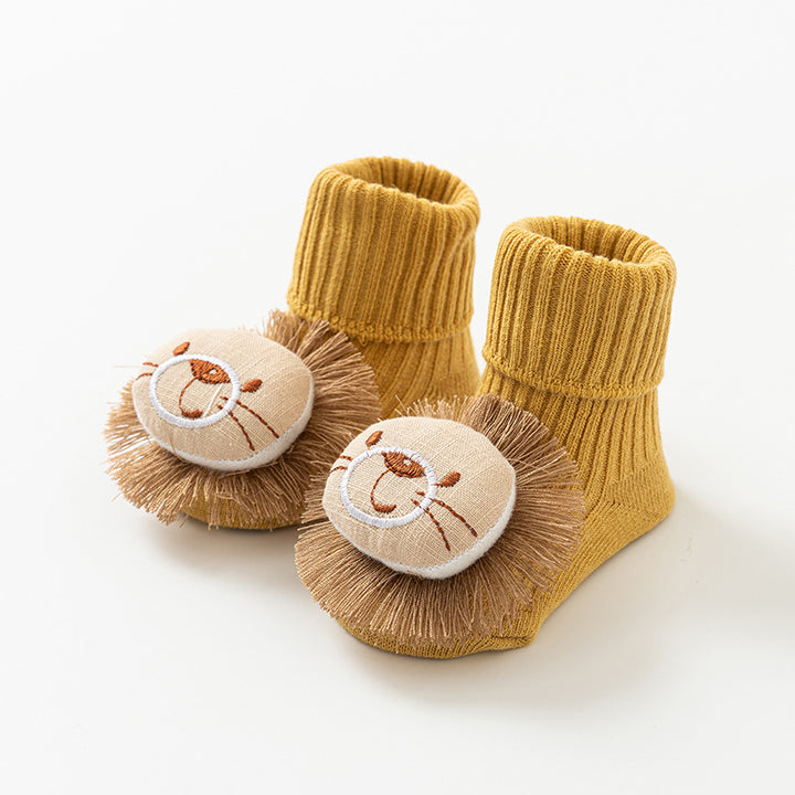 Newborn baby non-slip cotton cute mid-calf socks