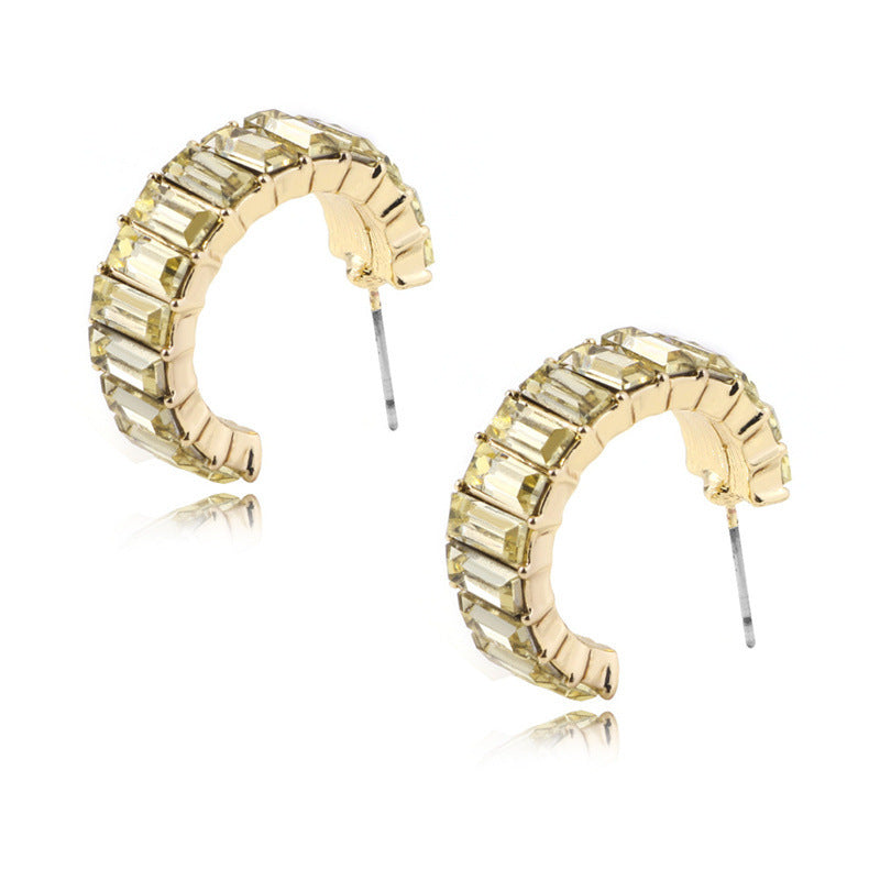 Multicolor crystal Hoops earrings