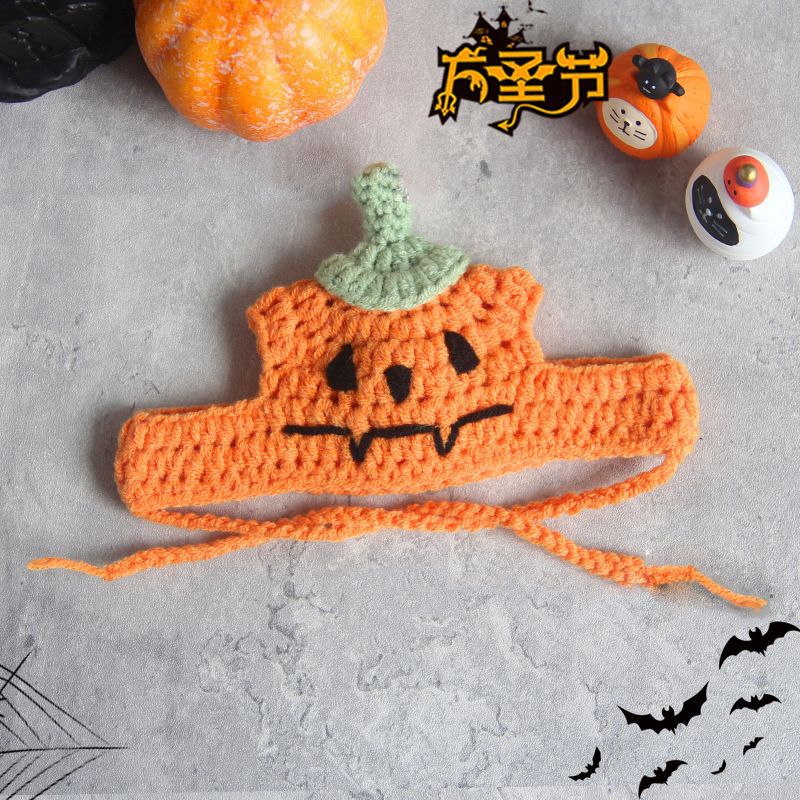 Halloween pet handmade crochet hat bib funny costume