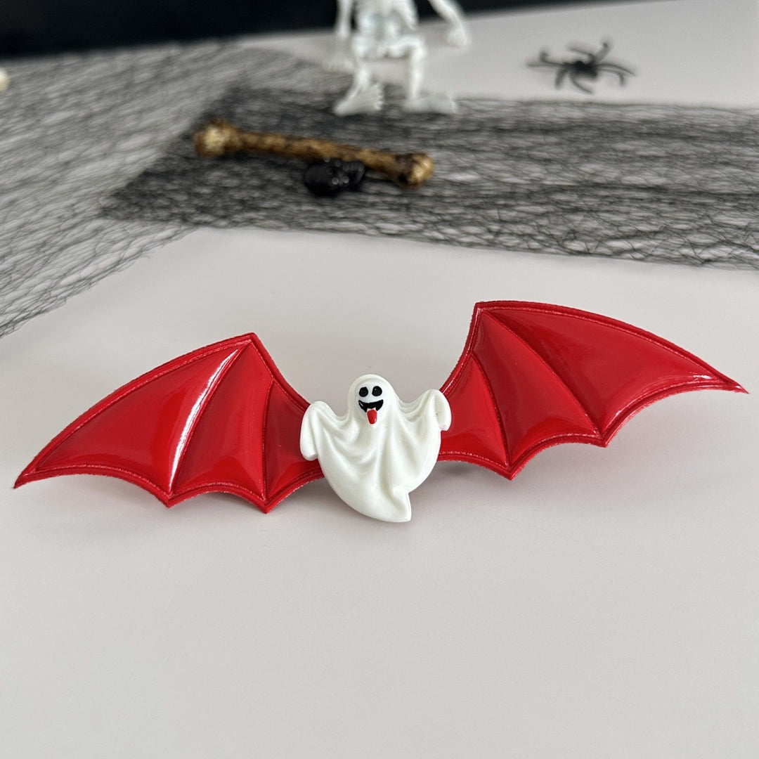 Halloween dark magic devil bat wings hair clip