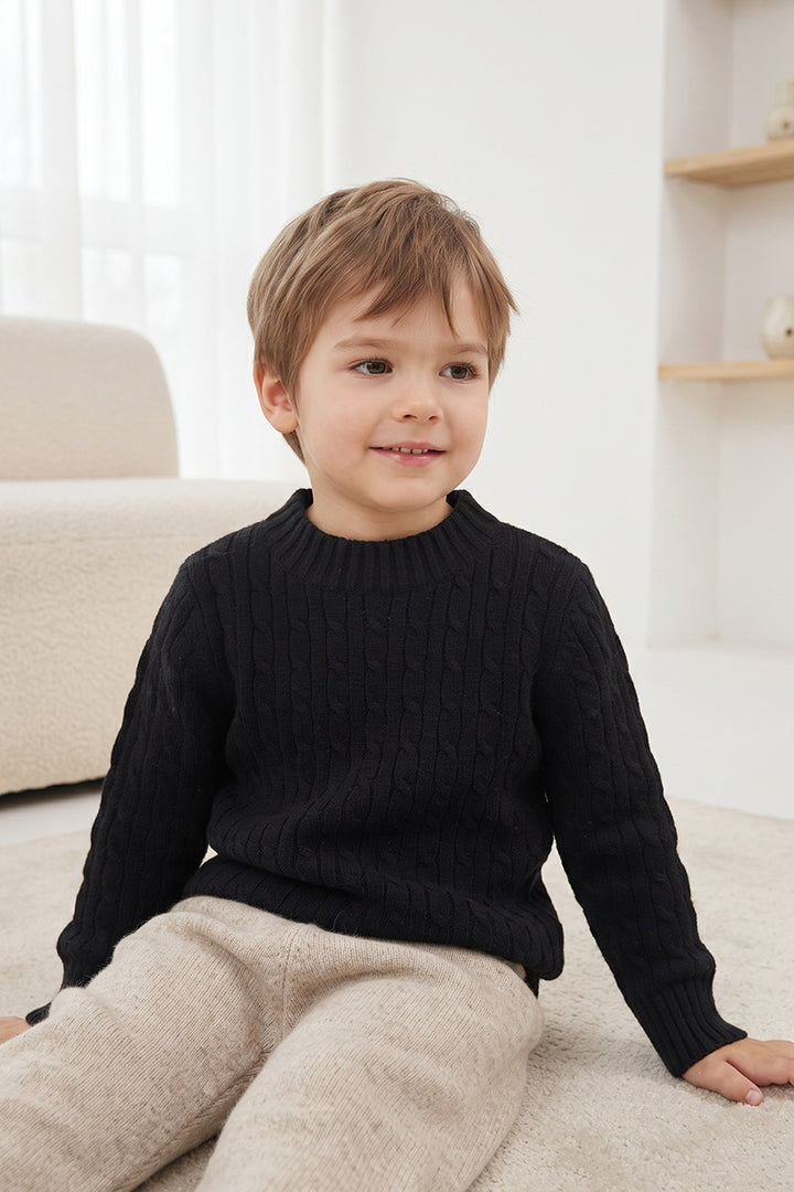Children's Cable-Knit Soft Sweater Long-Sleeve Sweater for Boys and Girls