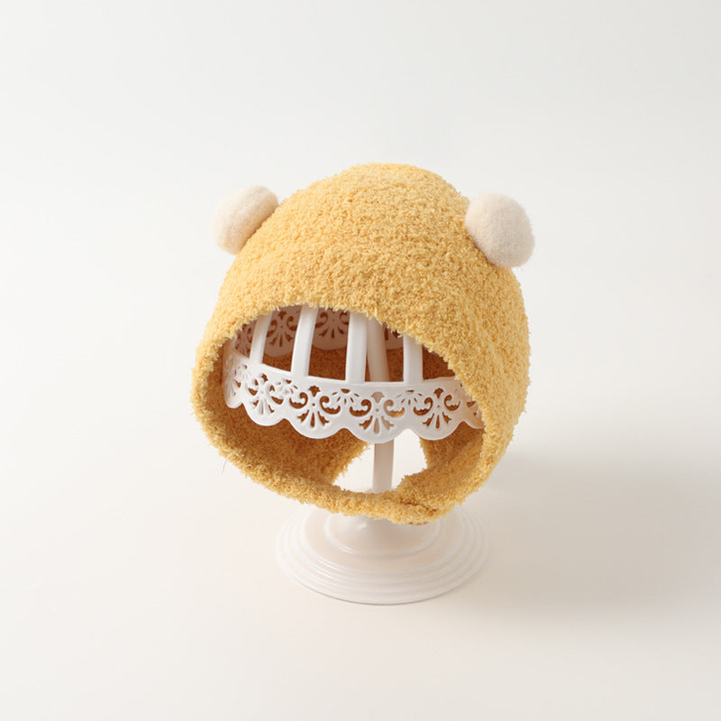 Baby cute ear protection hat warm plush hat