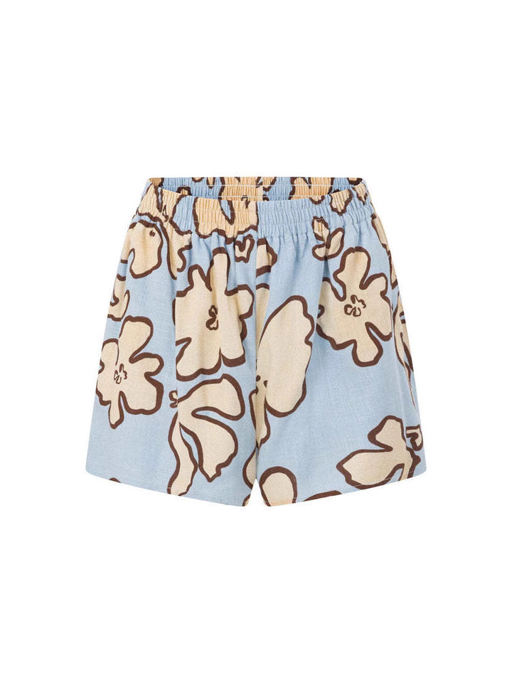 Blue white floral Casual shorts set
