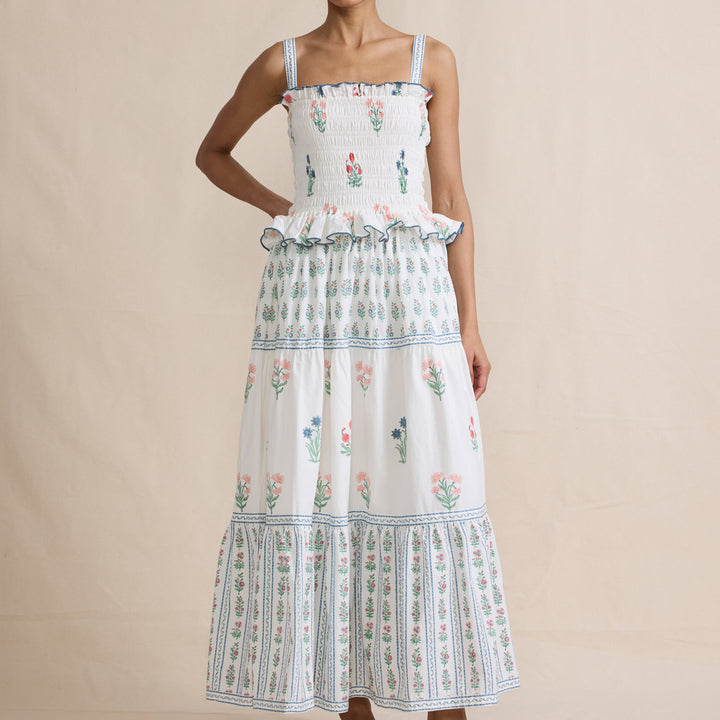 Boho Floral Ruffled Spaghetti Strap Swing dress