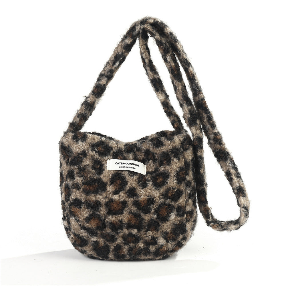 Plush chic large capacity shoulder crossbody bag