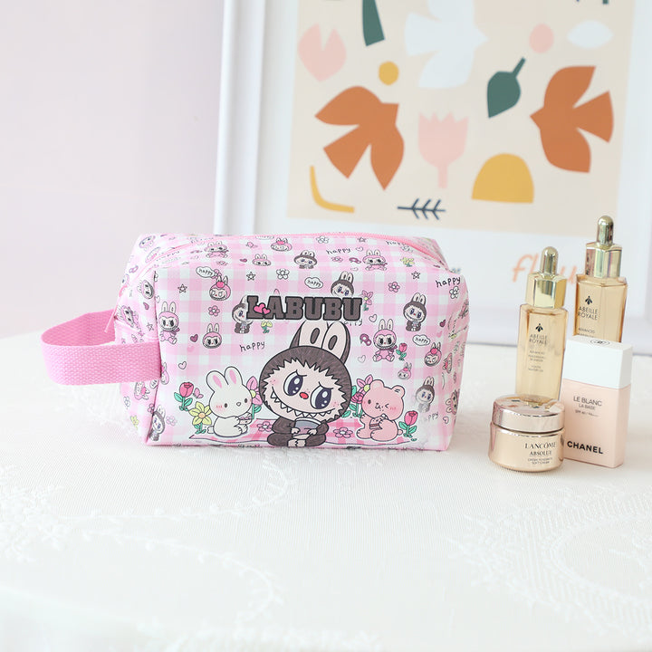 Labubu cute cartoon PU large capacity cosmetic bag