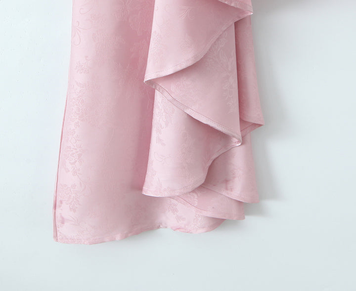 Slip fishbone waist irregular hem dress birthday party dress