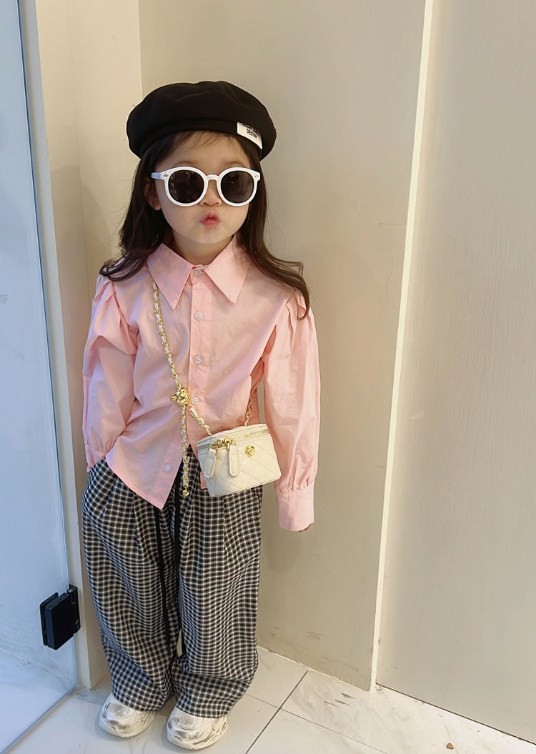 Camellia Flower Gold Ball Chain Crossbody Bag Lipstick Bag