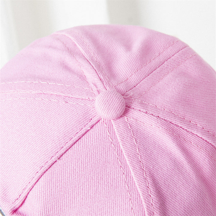 Girls summer kitten embroidered baseball cap