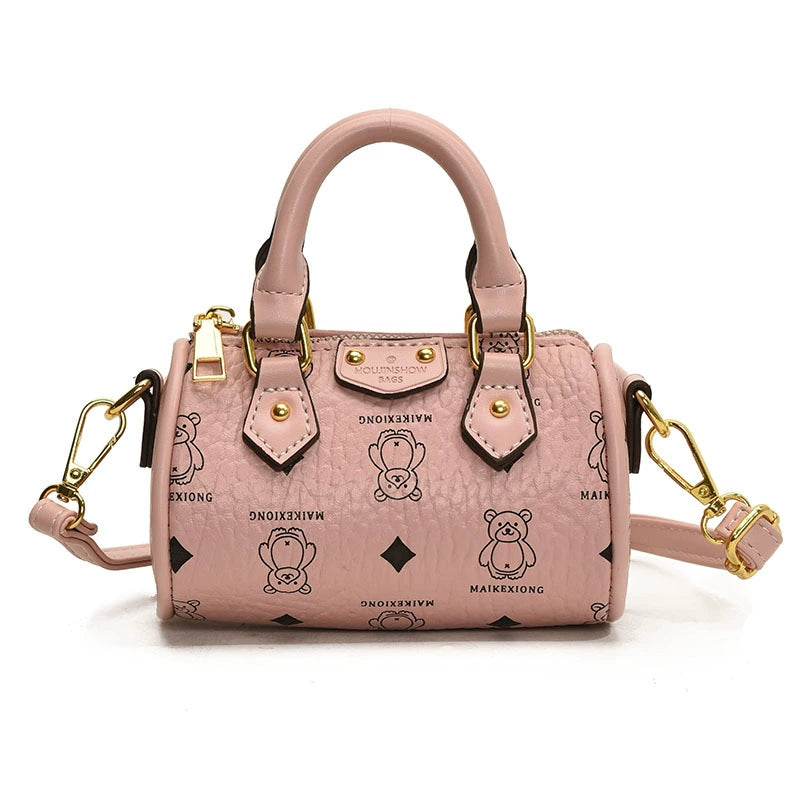 Bear print mini pillow bag girls shoulder bag