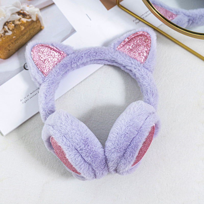 Children's Glitter Heart Cat Ears earmuffs