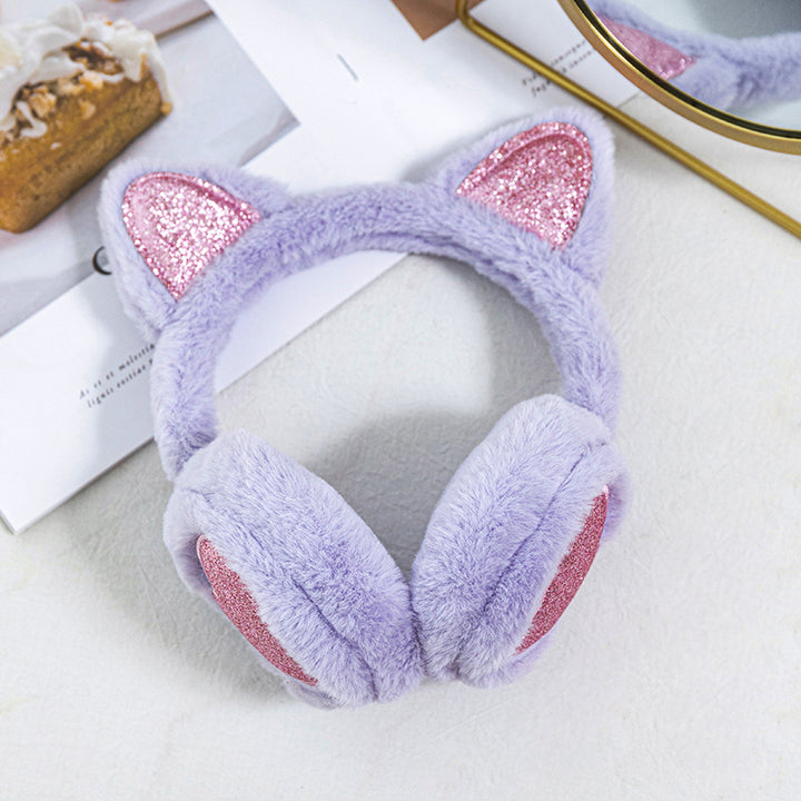 Children's Glitter Heart Cat Ears earmuffs
