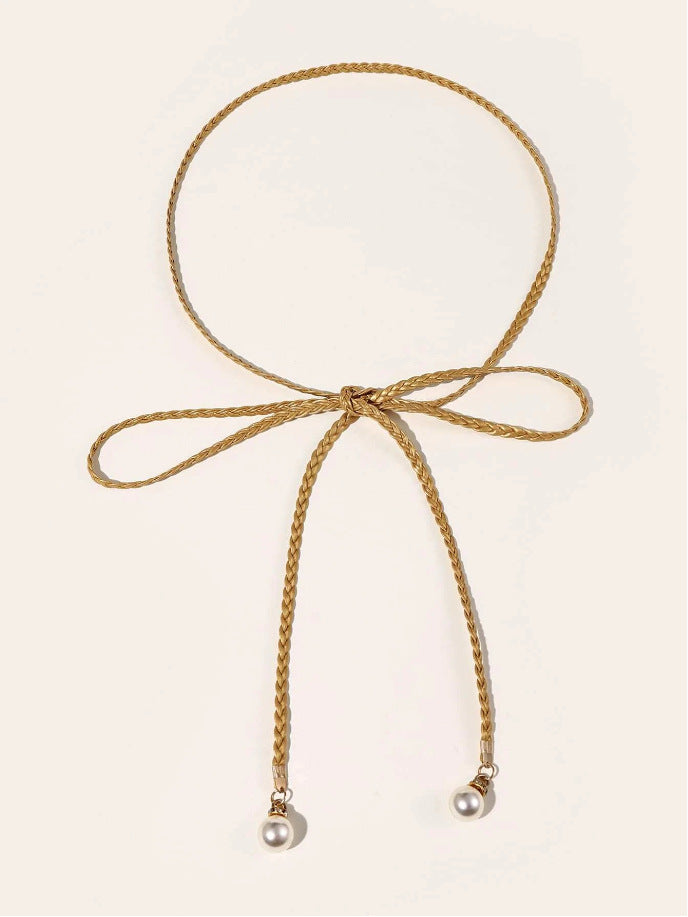 Boho style braided waist rope women's belt