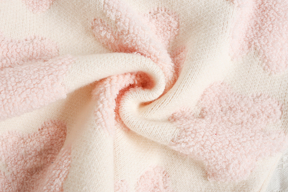 Valentine's sweet bear Jacquard sweater&tutu skirt 2pcs set